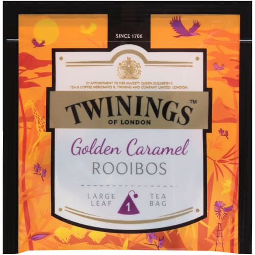 Twinings Golden Caramel Rooibos Platinum Tea Sachets, Caffeine Free